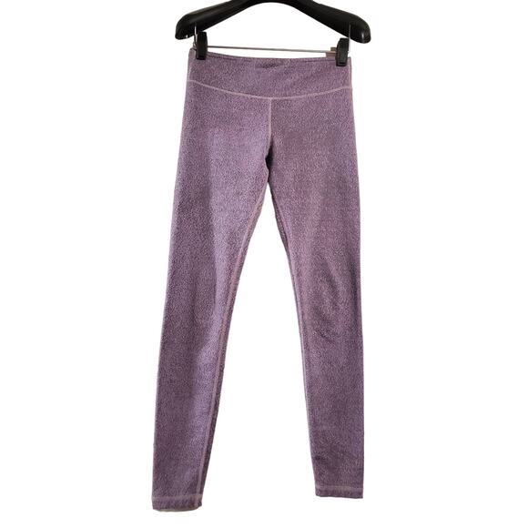 Ivivva Lululemon Rhythmic Tights Leggings Girls Size 12 Pink Purple Pixel Knit - Picture 1 of 13